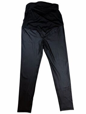Isabel Maternity by Ingrid & Isabel High Gloss Crossover Leggings Black Size L